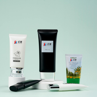 Tube souple en aluminium ABL cuivré métallisé avec bouchon à clapet marron pour emballage cosmétique d'essences, laits, lotions et soins de la peau