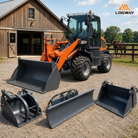 Kostenloser Versand Radlader LOGWAY 0,4m³ Schaufelkapazität Flexible Lenkung für Baumaterialhandhabung Diesel-Lader