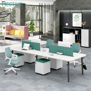 Customized Modular Office Furniture Modern Green Screen Partition 2-4 6-Seater Convertible & Extendable Workstation - Product Image 5