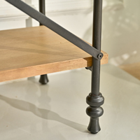 Étagère d'angle vintage à 3 niveaux en métal et bois Innova Home Living Room pour la maison et le bureau