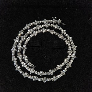 Chaîne <span class=keywords><strong>tennis</strong></span> en argent 925 plaqué or 18 carats avec diamants glacés <span class=keywords><strong>et</strong></span> moissanite, vente en gros, 4 mm - Product Image 1