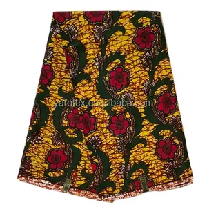 factory outlet Wholesale Woven African Fabric Double Side Wax Prints 100% polyester Ethnic Red Batik Hollandis Ankara Africa Wax Fabric for hospital beddings