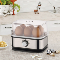 Cuiseur à œufs électrique automatique 6 œufs en acier inoxydable, simple couche, vertical, arrêt automatique, garantie 5 ans pour usage domestique et hôtelier