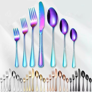 Juego de Cubiertos de Acero Inoxidable <span class=keywords><strong>Dorado</strong></span> de 24 Piezas, Tenedores, Cucharas y Utensilios de Cocina - Product Image 1