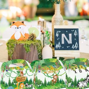 12Pcs Rừng Động Vật Sư Tử Ngựa Vằn Khỉ Voi Quà Tặng Bao Bì Hộp Cầm Tay Hộp Giấy Cho Rừng Động Vật Theo Chủ Đề Đảng Trang Trí - Product Image 4