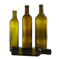 Bouteilles Vides en Verre Marasca Vert Foncé, Carrées, pour Huile d'Olive de Cuisine, 100ml, 250ml, 500ml, 750ml, 1L, en Gros