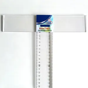 Custom Brand Logo 24 Inch 60cm Promotion T-square Plastic Transparent T Ruler For Drafting