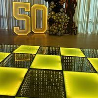 Panneaux de sol de danse 3D intérieur/extérieur 50x50cm avec éclairage LED laser blanc chaud et projecteurs IP65 pour hôtels – Effets spectaculaires