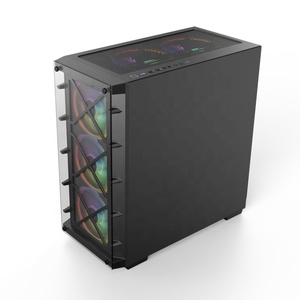 Boîtiers d'ordinateur de jeu Micro ATX avec design de verre suspendu spécial, boutons RVB, verre trempé rotatif de 3,0 mm - Product Image 1
