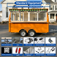 Petite remorque alimentaire mobile, remorque alimentaire pour hamburgers et pizzas, camion de restauration de rue pour hot-dogs avec friteuse, mini remorque alimentaire