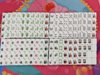 Set Mahjong Panda Mahjong Mahjong Crown Flower Kawaii 160 Buah Ubin Mahjong Gaya Amerika Profesional dengan Ikon Bambu untuk Permainan Sosial