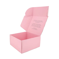 Caja de correo de papel impresa con logotipo de gama alta, personalice su propia caja, correo de ropa, cajas de cartón rosa para embalaje