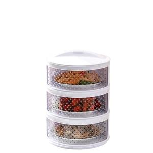 Food <b>Storage</b> <b>Container</b> Multi Layer <b>Stackable</b> Insect Proof Dustproof Freshness Preservation Cylinder Shape Flip Top Lid - Product Image 5