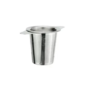 Сетчатый фильтр для заварки чая из нержавеющей стали, фильтр для воды, большая емкость, двойные ручки, подвесные чайники, кружки, чашки для заварки чая