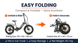 Vélo électrique pliable Vakole VT4 20 pouces, 250W 36V 13Ah, pneus larges, 7 vitesses, moteur sans balais, électronique, pour la ville - Product Image 3