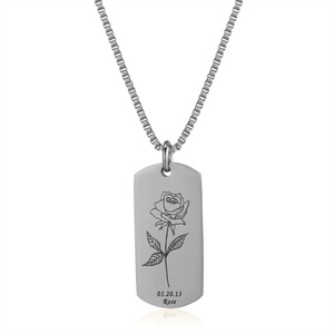 Collier personnalisé DIY en acier inoxydable avec fleur de naissance et signe astrologique pour femmes - Product Image 4
