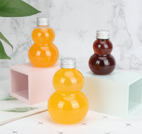 Nouveau design 100ml 200ml 300ml Vase en plastique à double gourde en forme de bouteille de boisson de jus d'animal familier