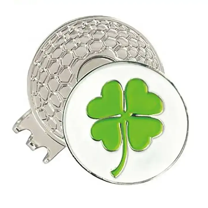 Logotipo personalizado Soft Enamel Metal Magnet Golf Hat Clips com Ball Marker