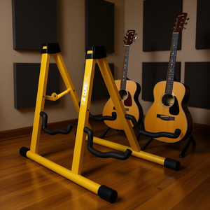Soporte Doble para Guitarra Db, de Acero Amarillo, Ajustable, Plegable, Universal, para Guitarra Acústica, Eléctrica, Bajo, Mandolina, Violonchelo - Product Image 2