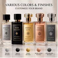 Étiquette autocollante personnalisée Maison De Luxe en métal brossé 50 ml pour flacon de parfum, résistante à l'eau et aux rayures, pour Eau De
