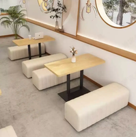 Foshan Usine Restaurant Meubles Mur Booth Café Loisirs Canapé Sans Dos Long Banc Table et Chaise Combinaison