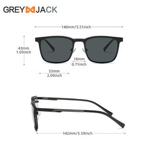 Lunettes de soleil magnétiques Greyjack, monture en acier inoxydable, verres polarisés pour vision nocturne, pour hommes, lunettes de vue professionnelles - Product Image 2