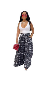 <span class=keywords><strong>Pantalon</strong></span> d'été long à jambes larges imprimé taille haute <span class=keywords><strong>pantalon</strong></span> ample joli motif imprimé <span class=keywords><strong>pantalon</strong></span> pour femmes - Product Image 5