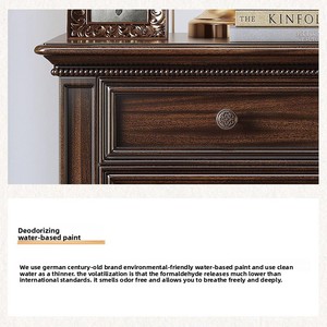 Mesita de noche moderna Retro americana, armario de almacenamiento de madera maciza para dormitorio, armario de almacenamiento grande/pequeño de nogal negro para dormitorio - Product Image 3