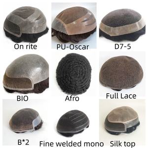 H325 Perruque pour hommes en Australie, 6x8 pouces, dentelle sur le dessus avec PU transparent autour, couleur 1B30 #   Service de coupe et de bouclage des cheveux - Product Image 6