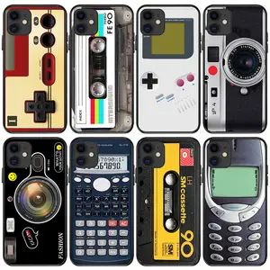 Grosir casing ponsel Gameboy Tape Vintage kustom untuk iPhone 15 13 11 12 14 Pro Max Mini XR XS SE20 8 7 Plus penutup pola Anime