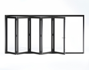 Porte pliante en aluminium de haute qualité, moderne, étanche, à double vitrage, isolante thermiquement, pour patio, balcon, villa, gain de place - Product Image 1