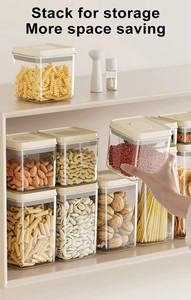 Bán Hàng Nóng Rõ Ràng Stackable BPA-Miễn Phí Pop-up Kín Thực Phẩm Lưu Trữ <span class=keywords><strong>Container</strong></span> Nhà Bếp Tổ Chức Của Khô Bền Kín Lon Làm - Product Image 6