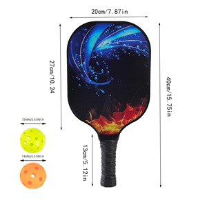 Juego de palas de pickleball con 4 pelotas y bolsa de transporte, forma estándar antideslizante de fibra de vidrio para entretenimiento deportivo al aire libre - Product Image 5