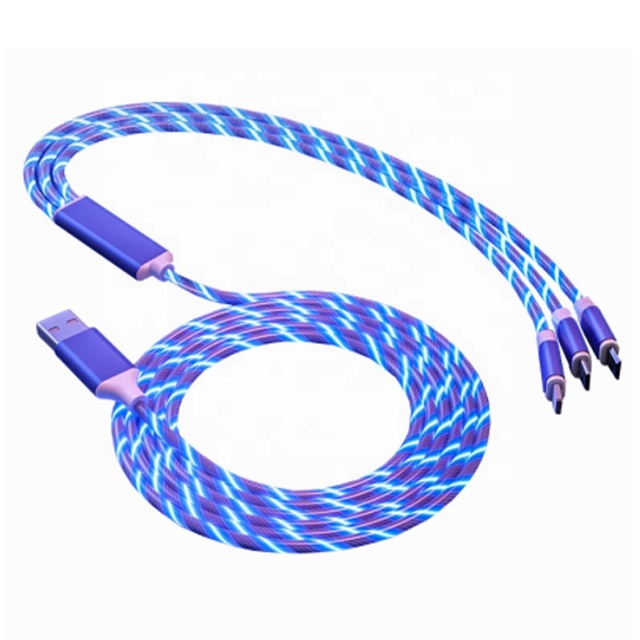 Smart Mobile Charger Line Micro Type C Fast Charging Data 3 in 1 USB Cable for Phone