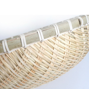 Panier de drainage rond en bambou tressé fait main pour fruits et légumes, origine Shandong - Product Image 3