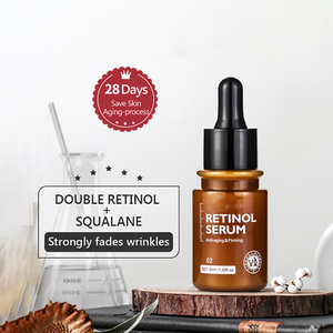 Etiqueta privada Orgánica Doble Retinol Cuidado de la cara Vitamina A Escualano Hidratante Se desvanece Arrugas Estrechamiento de poros Suero facial - Product Image 1