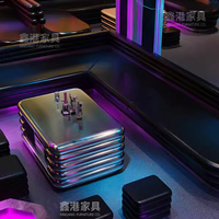 Conjunto de Muebles LED Modernos de Lujo para Club Nocturno, Sillas y Mesa de Comedor Iluminadas para Bar Lounge, Sofá para KTV y Hookah
