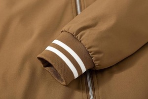 Men's Casual Stand Collar Zipper Closure Bomber <b>Jacket</b> Autumn Season Canvas Fabric with ODM Processing Plain Dyed Techniques - Product Image 6