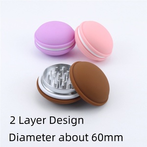 Custom 2 Layer Design Manual <b>Herb</b> <b>Grinder</b> Candy-color 60mm macaron <b>grinder</b> Smoking Accessories Aluminum Alloy Tobacco Crusher - Product Image 2