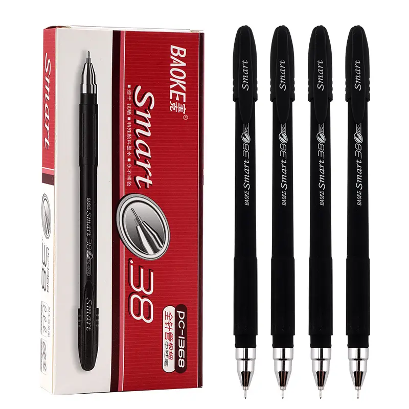 Baoke 0.38mm ג 'ל עט ultra בסדר נקודה שחור ג' ל דיו עט גומי ג 'ל עט עם slim חבית