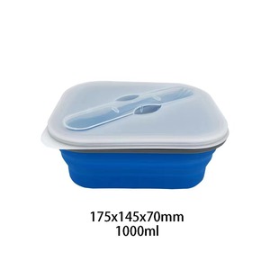 Contenitore per Alimenti Pieghevole in Silicone, Monoscomparto, 1L, Vassoio Portatile per Campeggio e Frutta - Product Image 5