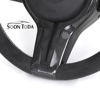 Volant en Suède Blanc à Rayures pour BMW M3 M4 M5 M6 F10 F15 F20 F30 F31 F32 F36 E90 avec Démontage Rapide – Amélioration Intérieure de Voiture