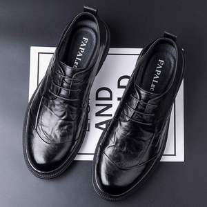 รองเท้าหนังวัวแท้คุณภาพพรีเมียมสำหรับผู้ชาย เหมาะสำหรับใส่ทำงานทุกฤดู ระบายอากาศได้ดี แบบผูกเชือก พื้นรองเท้าทำจากยาง - Product Image 1
