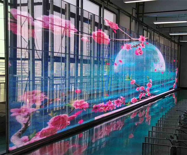 Outdoor Indoor Glass Transparent Led Film Display Transparent Panels Led Strip Display Screen