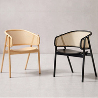 2022OMEAN scandinave rotin chaise de salle à manger en bois massif fauteuil décontracté concepteur chaise unique ménage livre chaise