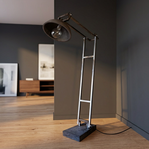 Lampadaire LED industriel en métal, col de cygne réglable, base E27, design moderne - Style Steampunk, pour atelier et salon - Product Image 3