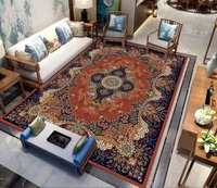 Tapis Bohème Floral Personnalisable Antidérapant en Polyester de Haute Qualité, Fabriqué à la Machine, pour Salon et Maison – Vente en Gros
