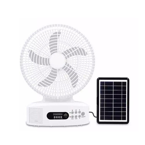 Kipas Speaker surya 2025, kipas meja portabel dapat diisi ulang dengan lampu LED 12 inci - Product Image 6