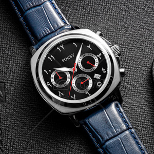 Reloj de cuero Genuino montre <span class=keywords><strong>En</strong></span> CUIR นาฬิกาข้อมือแฟชั่นคุณภาพสูงหรูหราสายหนังแท้นาฬิกาควอทซ์สำหรับผู้ชาย - Product Image 2