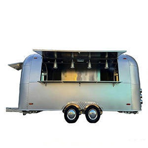 Carrito de Comida Móvil de Acero Inoxidable de 4 Ruedas y 13 Pies para Venta de Hot Dogs y Helados, para Uso en Exteriores - Product Image 5